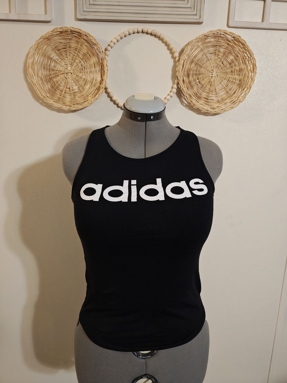 Adidas Black Logo Racerback Tank Top